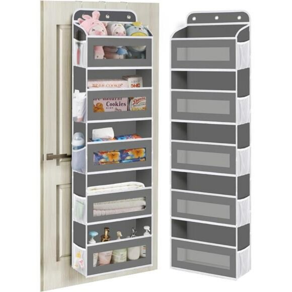 Over Door Hanging Organizer 5 Shelf Storage with Mesh Pockets for Nursery - Picture 1 of 7